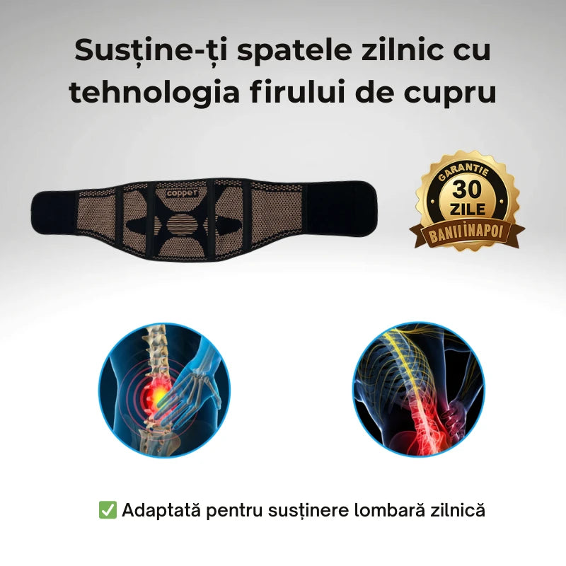 Centura de sustinere lombara cu fir de cupru