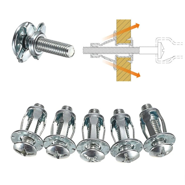 Set 25 buc. piulițe și șuruburi cu expansiune tip petală, dimensiuni