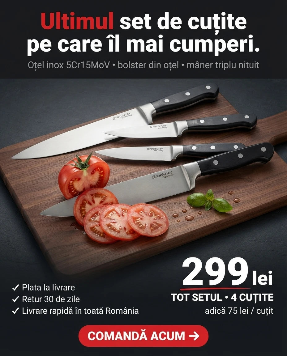 Set 4 Cuțite de Bucătărie Profesionale – Oțel 5Cr15MoV
