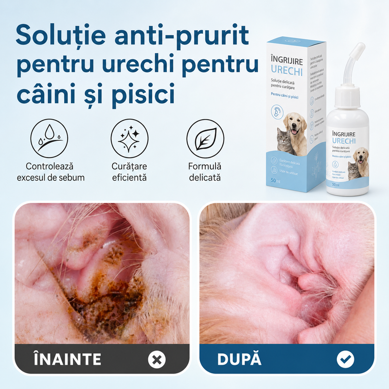 Soluție de curățare urechi câini și pisici