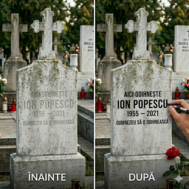 Marker restaurare inscripții funerare