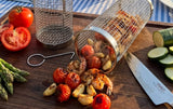 Coș Rulant pentru Grătar din Inox – Rotativ, pentru Legume, Carne și Pește