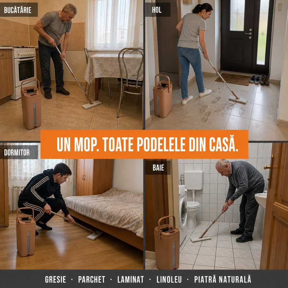 Mop cu găleată 3 compartimente