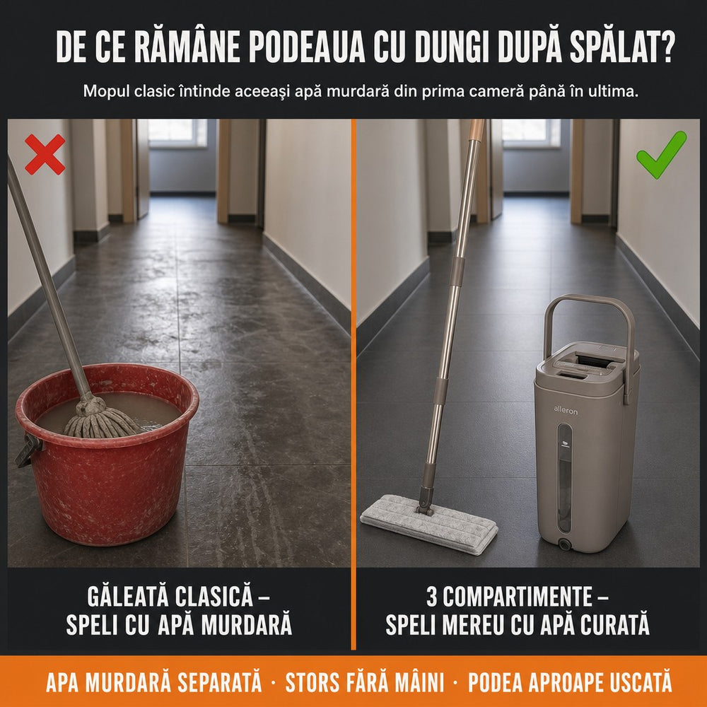 Mop cu găleată 3 compartimente