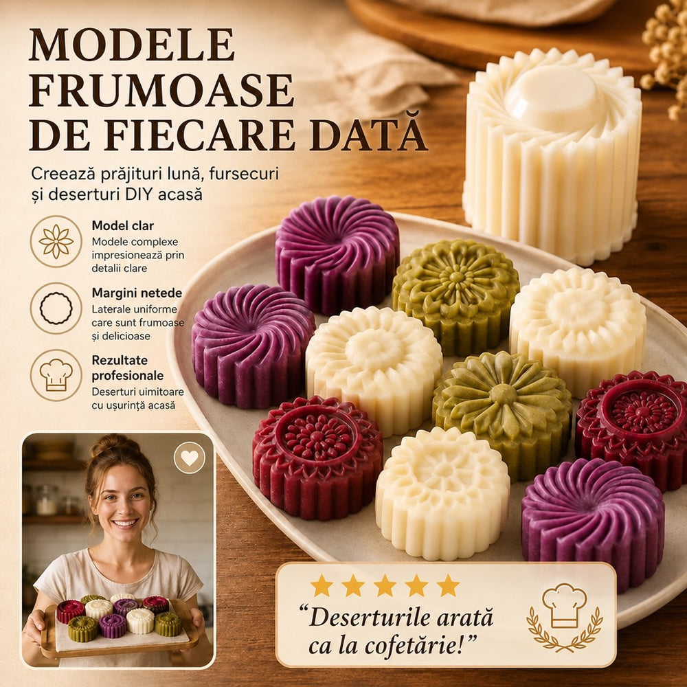Formă de presat biscuiți cu 2 modele.