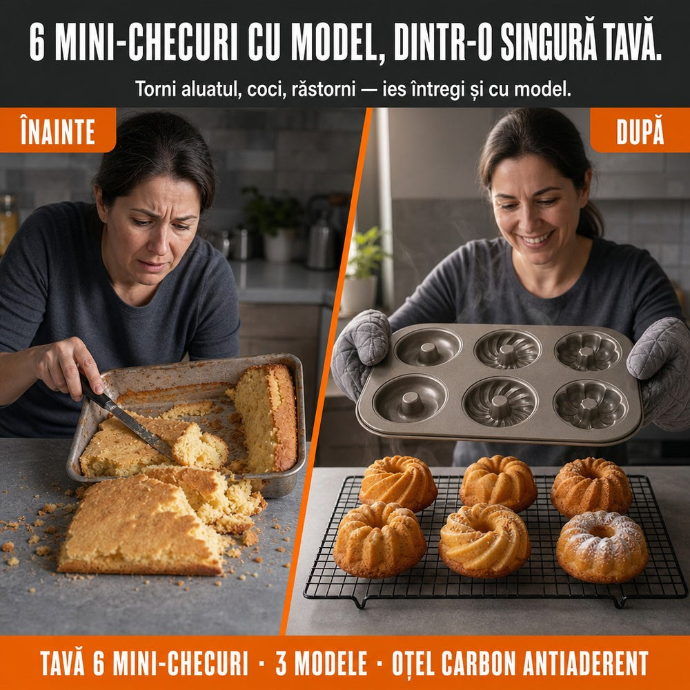Tavă antiaderentă 6 mini chec