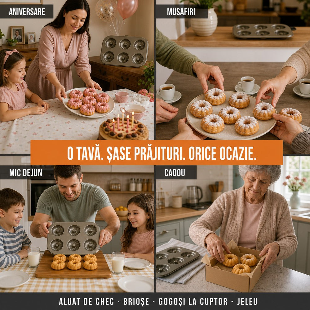 Tavă antiaderentă 6 mini chec