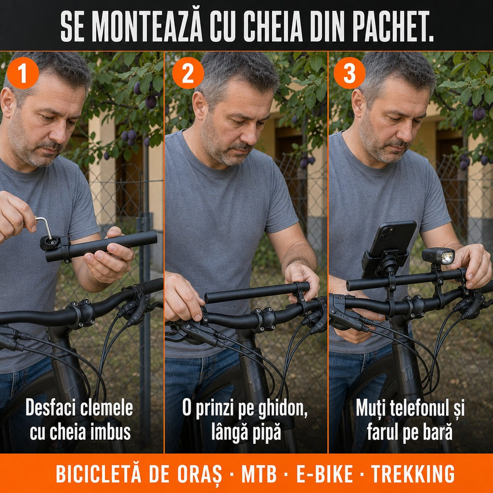 Extensie ghidon bicicletă din aluminiu