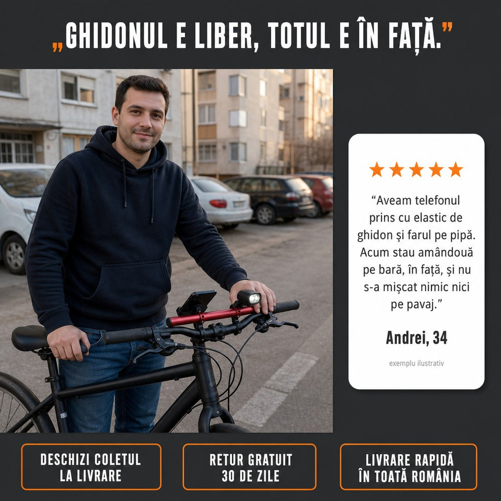 Extensie ghidon bicicletă din aluminiu