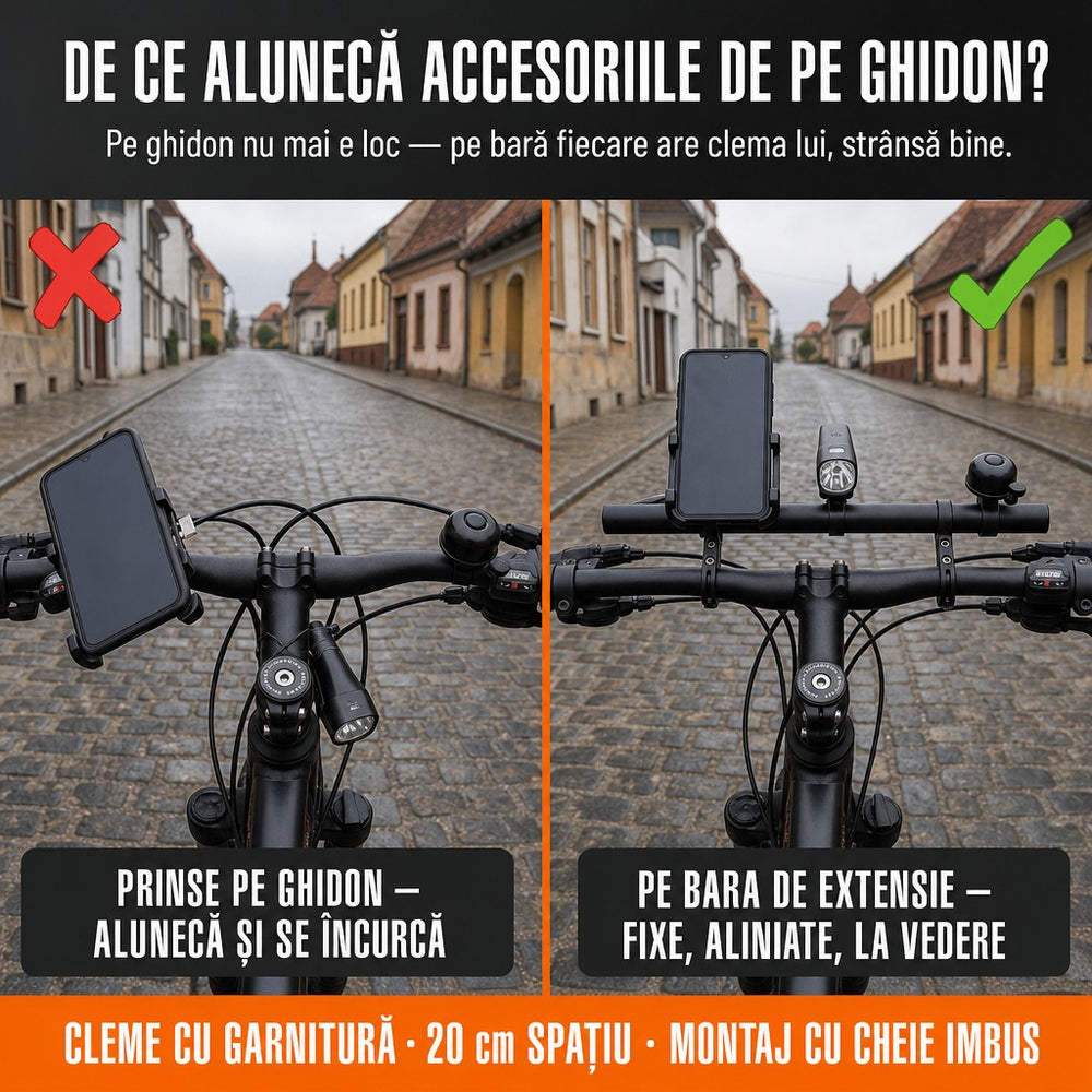 Extensie ghidon bicicletă din aluminiu