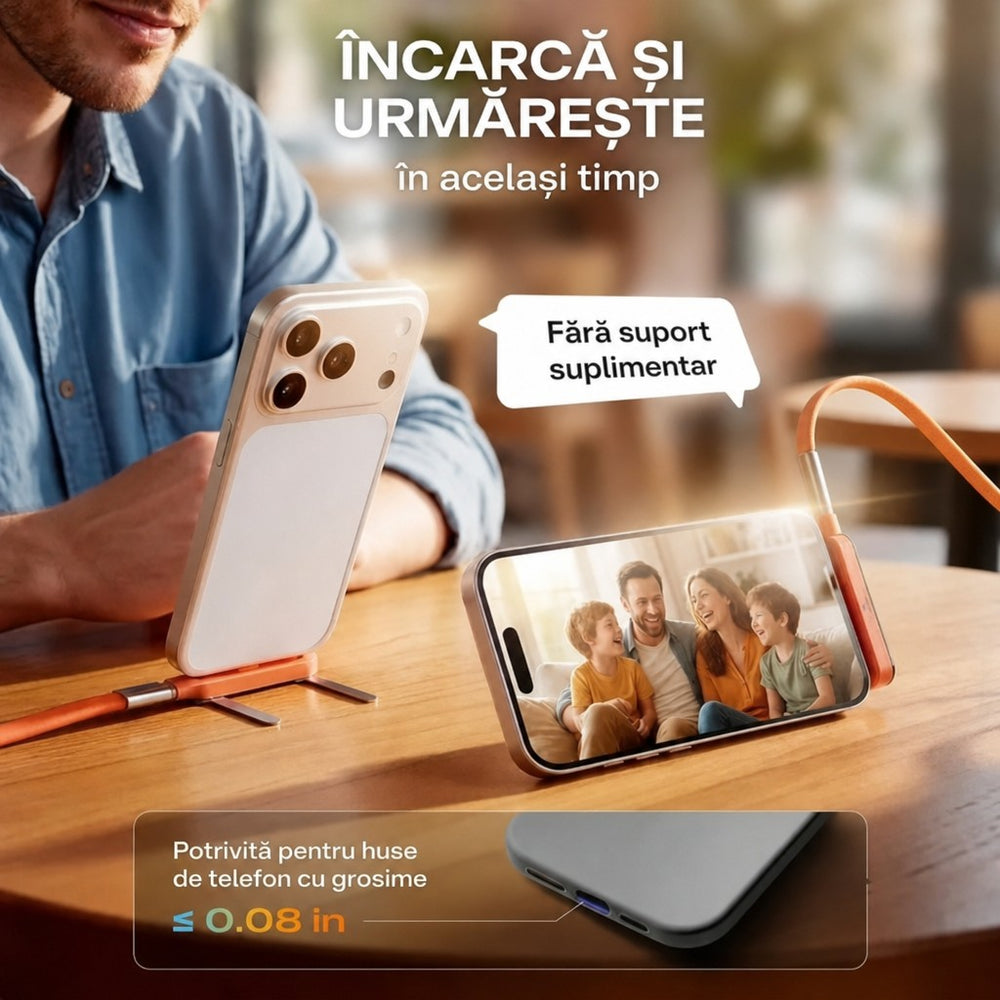 Cablu de încărcare rapidă 240W cu suport pliabil