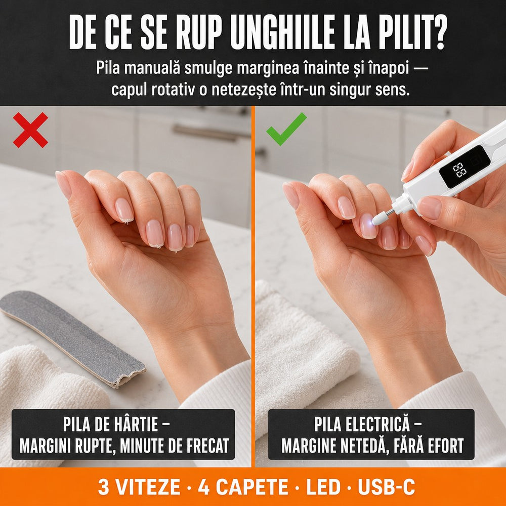Pilă electrică de unghii fără fir