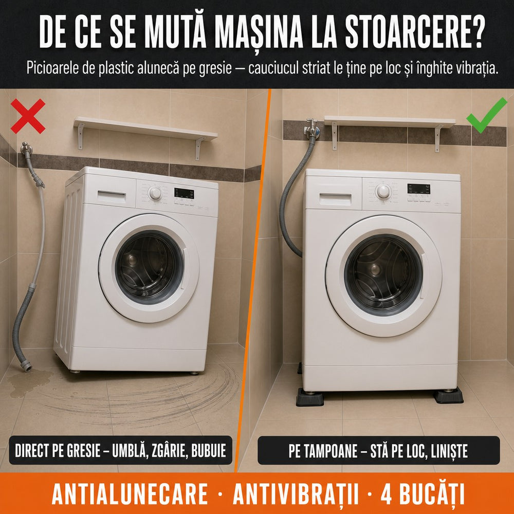 Set 4 suporți antivibrații pentru mașina de spălat