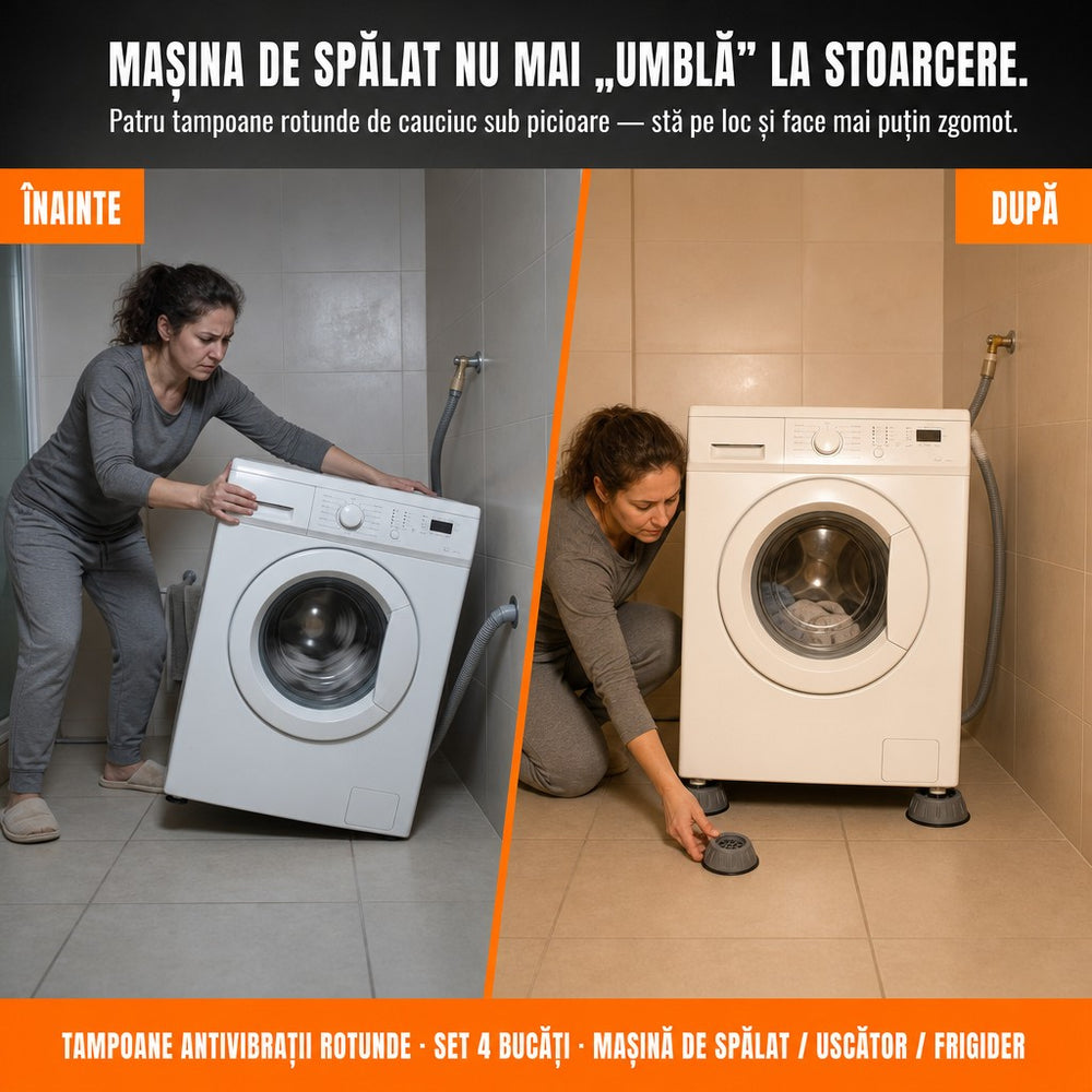 Set 4 suporți antivibrații pentru mașina de spălat