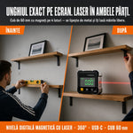 Nivelă digitală cu laser și magnet