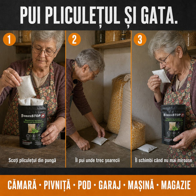 Pliculete naturale pentru indepartarea soarecilor si sobolanilor