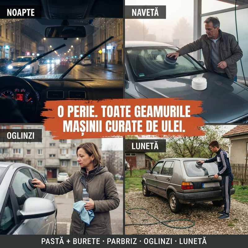 Perie cu pastă pentru pelicula de ulei de pe parbriz
